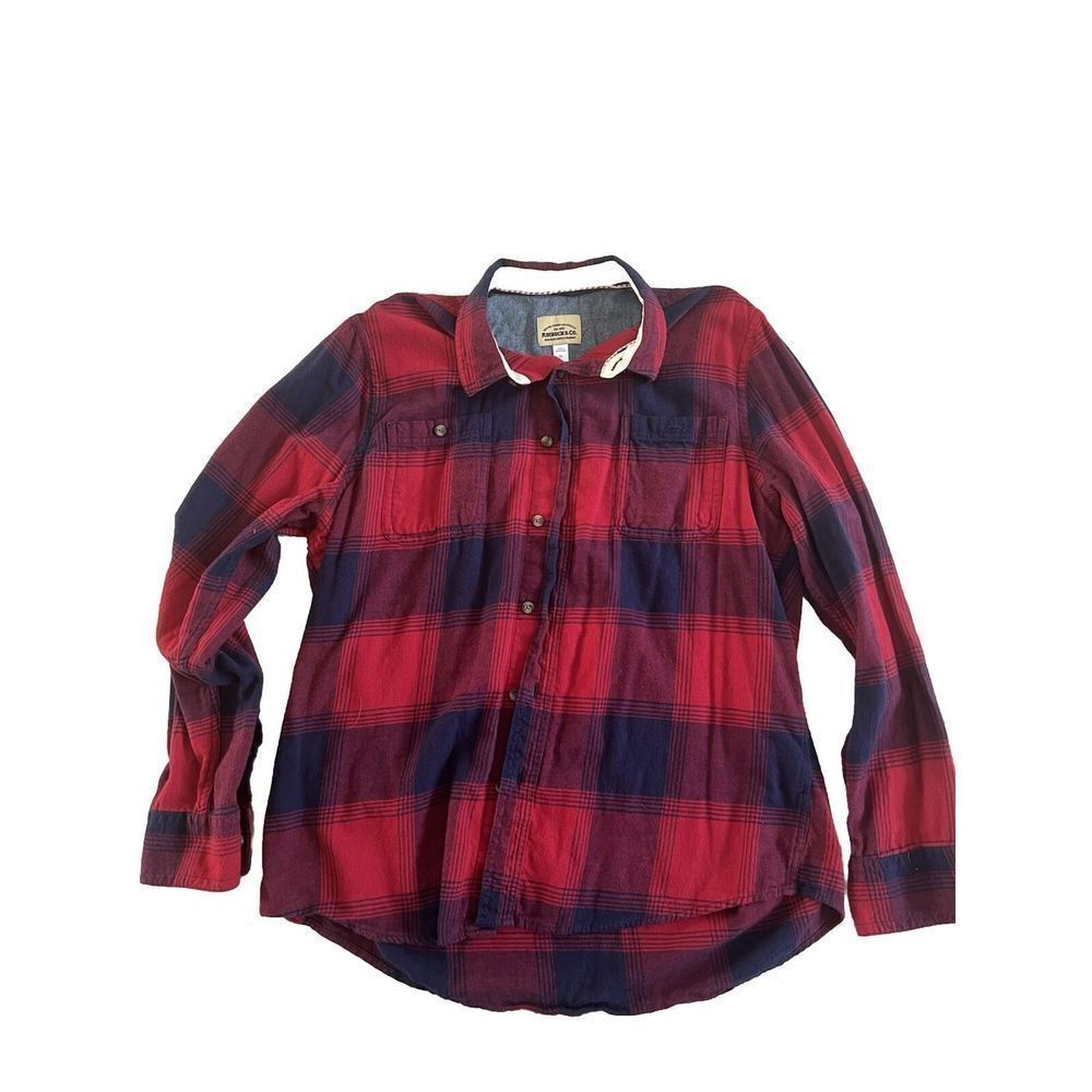 Vintage Roebuck‎ & Company Red Blue Flannel Size XL